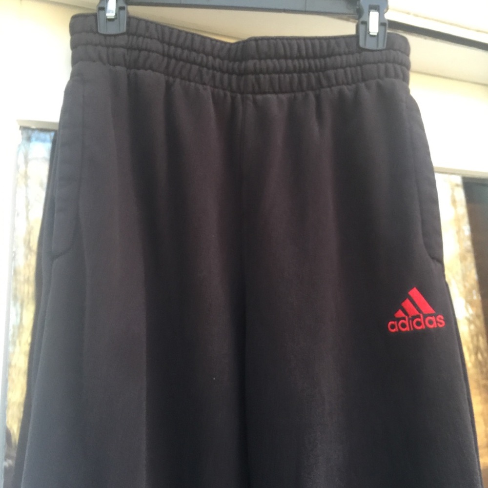ADIDAS Basketball Sweatpants Black & Red Tag M